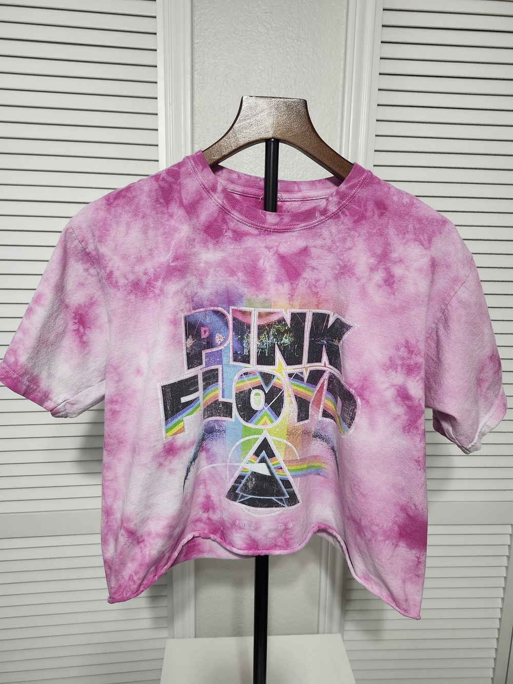 Pink Floyd Tie-Dye Cropped Tee - Pink